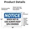 Signmission When Not In Use Always Keep Spa Covered, 18 in W x Rectangle, Vinyl Decal OS-2PACK-NS-D-1218-L-19052 - alternate 2